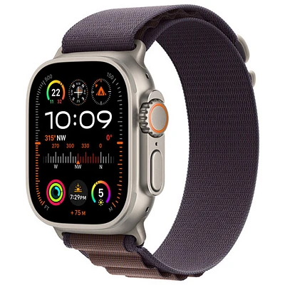 Apple Watch Ultra 2 (GPS + Cellular) avec boîtier de 49 mm en titane et bracelet Alpin indigo par Rogers - Moyen - Financement mensuel