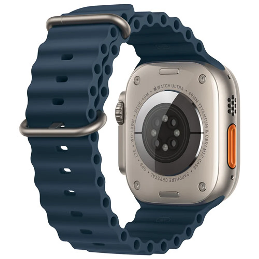 Apple Watch Ultra 2 (GPS + Cellular) avec boîtier de 49 mm en titane et bracelet Océan bleu par TELUS - Financement mensuel