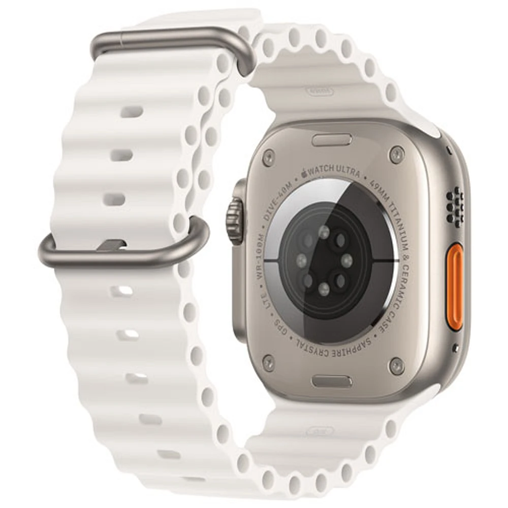 Apple Watch Ultra 2 (GPS + Cellular) avec boîtier de 49 mm en titane et bracelet Océan blanc par Rogers - Financement mensuel