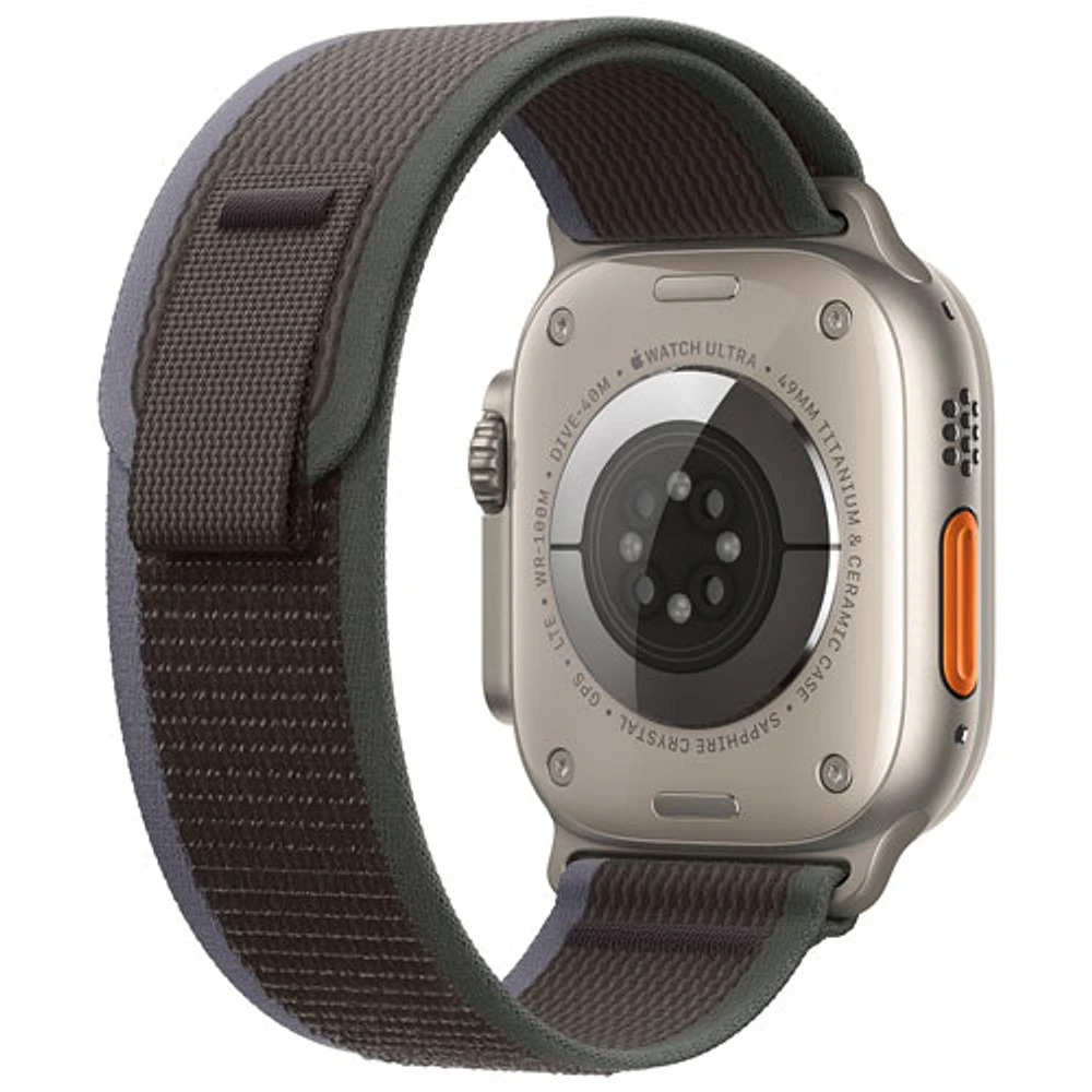 Apple Watch Ultra 2 (GPS + Cellular) avec boîtier de 49 mm en titane et bracelet Sentier bleu/noir par Rogers - Moyen/Grand - Financement mensuel