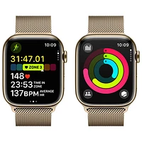 TELUS Apple Watch Series 9 (GPS + Cellular) 45mm Gold Stainless Steel Case w/Gold Milanese Loop - L - Monthly Financing