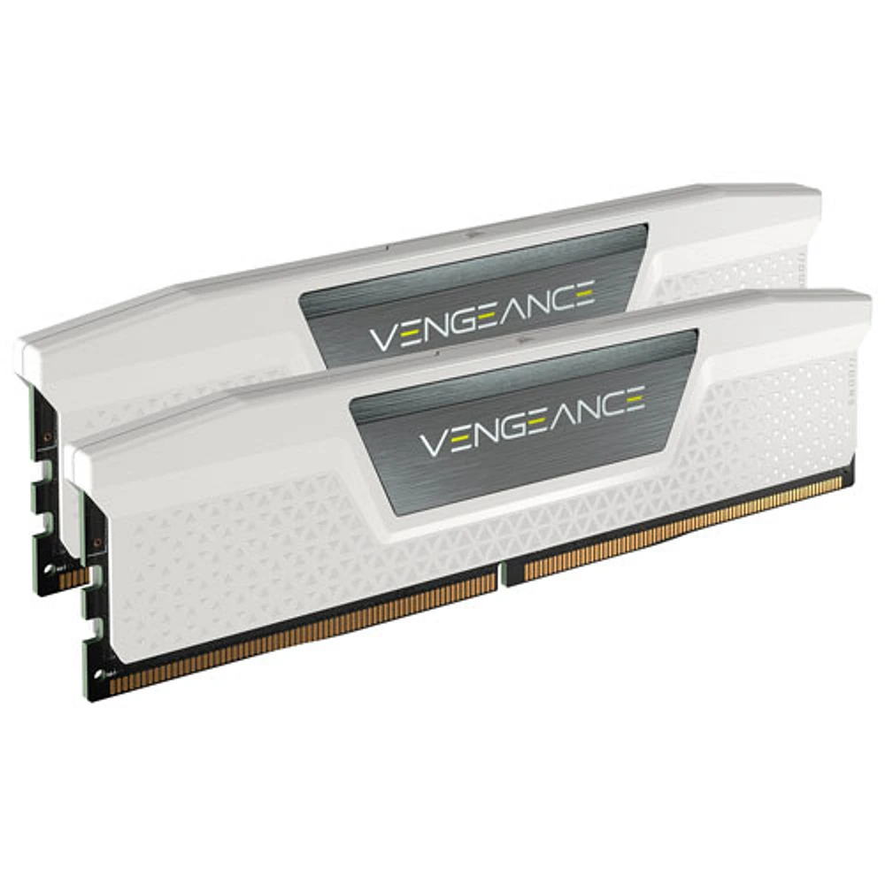 Mémoire DDR5 32 Go (2 x 16 Go) 6000 MHz Vengeance de Corsair pour PC (CMK32GX5M2E6000C36W) - Blanc