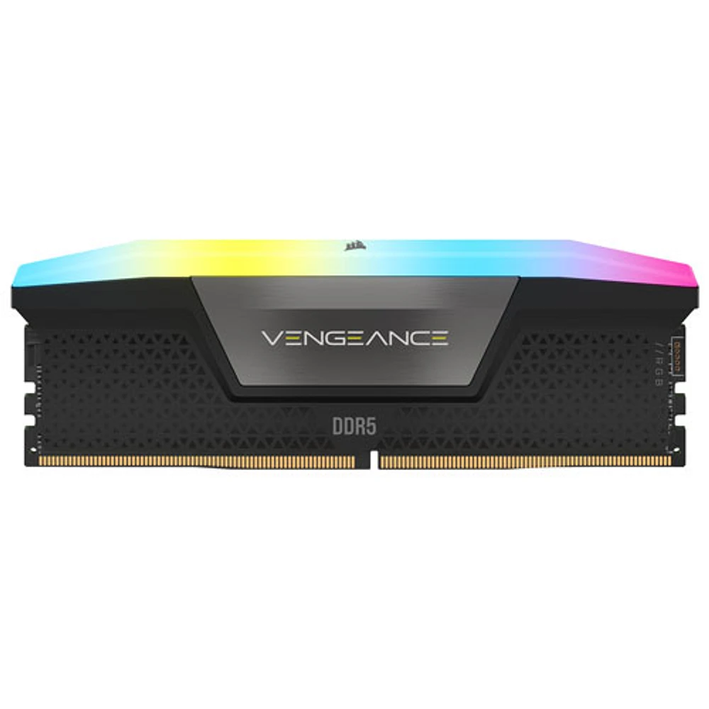 Mémoire DDR5 32 Go (2 x 16 Go) 6000 MHz Vengeance RGB de Corsair pour PC (CMH32GX5M2E6000C36) - Noir