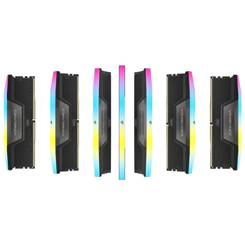 Mémoire DDR5 32 Go (2 x 16 Go) 6000 MHz Vengeance RGB de Corsair pour PC (CMH32GX5M2E6000C36) - Noir