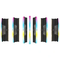 Mémoire DDR5 32 Go (2 x 16 Go) 6000 MHz Vengeance RGB de Corsair pour PC (CMH32GX5M2E6000C36) - Noir