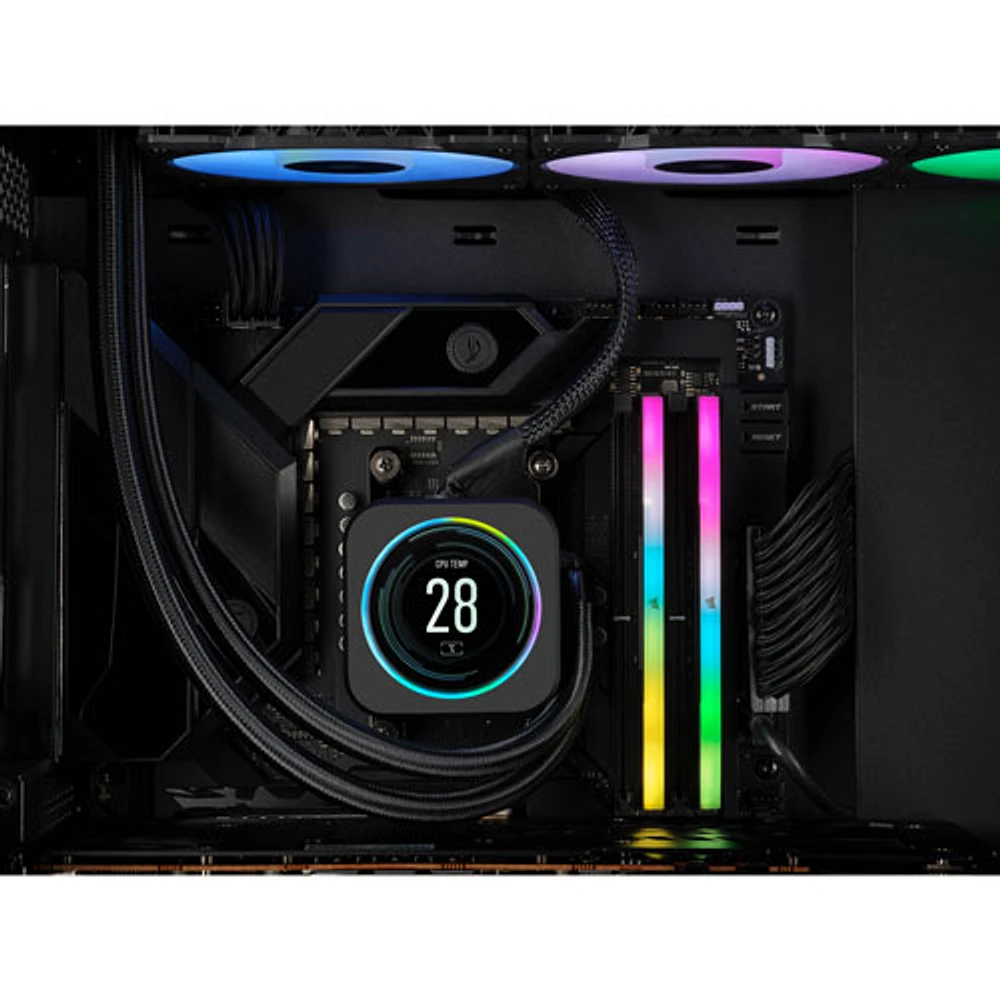 Mémoire d'ordinateur de bureau DDR5 5600 MHz 32 Go (2 x 16 Go) Vengeance de Corsair pour carte mère d'AMD (CMH32GX5M2B5600Z40)