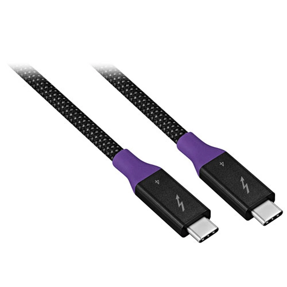 Insignia 1m (3.3 ft.) Braided Thunderbolt 4 USB-C to USB-C Cable (NS-PC3T433B23-C) - Black