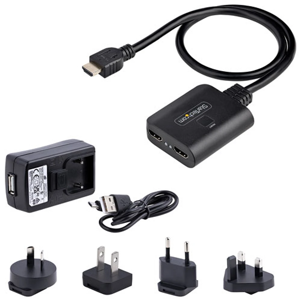 Répartiteur HDMI à 2 ports de StarTech (HDMI-SPLITTER-4K60UP) - Noir