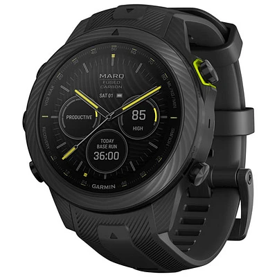 Montre intelligente Bluetooth de 48 mm MARQ Athlete (Gen 2) Carbon Edition de Garmin pour la course - Noir