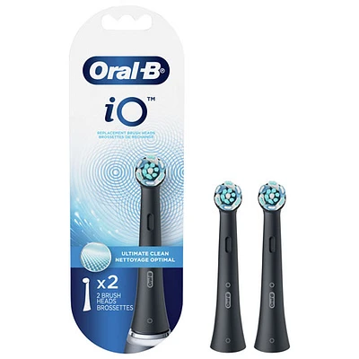 Têtes de brosse de rechange iO Series Ultimate Clean d'Oral-B (iO RB CB-2) - Paquet de 2 - Noir