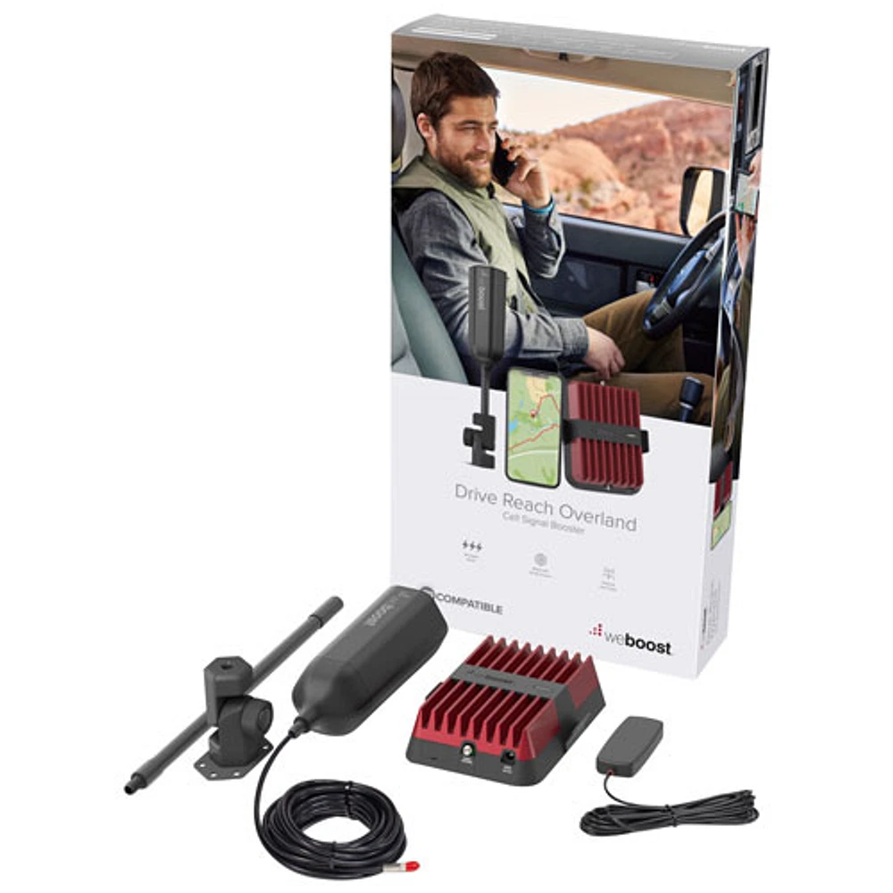 Trousse d'amplification de signal cellulaire pour véhicule DriveReach de weBoost (652061) - Noir/Rouge