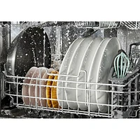 Whirlpool 24" 44dB Built-In Dishwasher with Stainless Steel Tub & Third Rack (WDT550SAPB) - Black