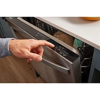 Whirlpool 24" 44dB Built-In Dishwasher with Stainless Steel Tub & Third Rack (WDT550SAPB) - Black
