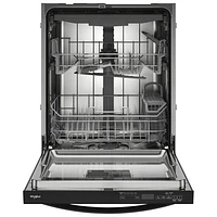 Whirlpool 24" 44dB Built-In Dishwasher with Stainless Steel Tub & Third Rack (WDT550SAPB) - Black