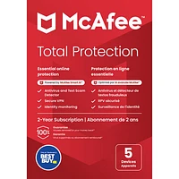 McAfee Total Protection (PC/Mac/iOS/Android) - 5 appareils - 2 ans - Exclusivité de Best Buy