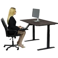 Bureau assis/debout électrique à hauteur ajustable de 60 po Rise Up d'Uncaged Ergonomics - Noir