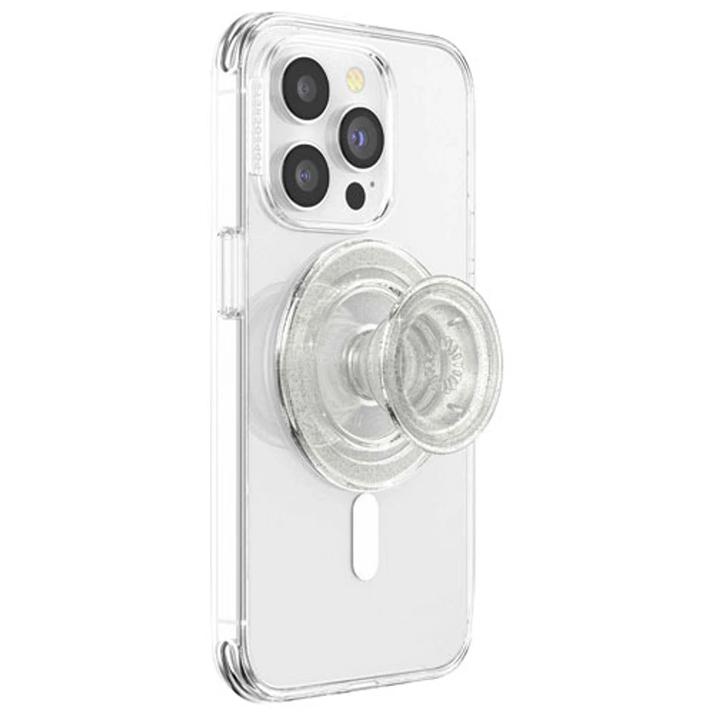 PopSockets PopGrip Universal Cell Phone Expanding Grip & Stand with MagSafe - Clear Glitter