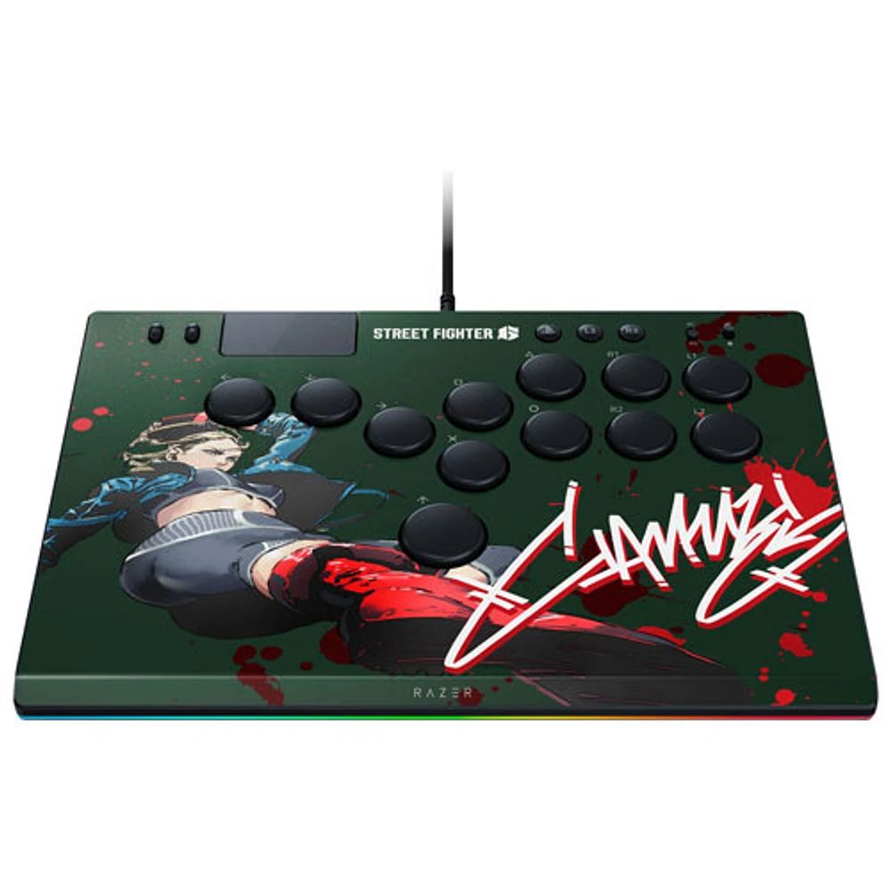 Manette jeu optique avec fil tous boutons Kitsune Street Fighter 6 éd. Cammy de Razer PS5 et PC