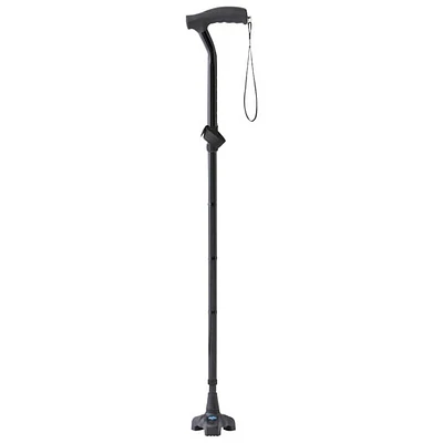 Canne ergonomique réglable et repliable de Medline - Noir