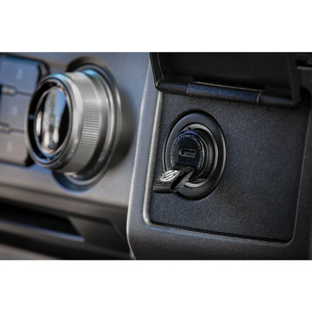 Mini chargeur d'auto USB 3.0 PD à recharge rapide de 30 W PowerVolt de Scosche (2023) - Noir