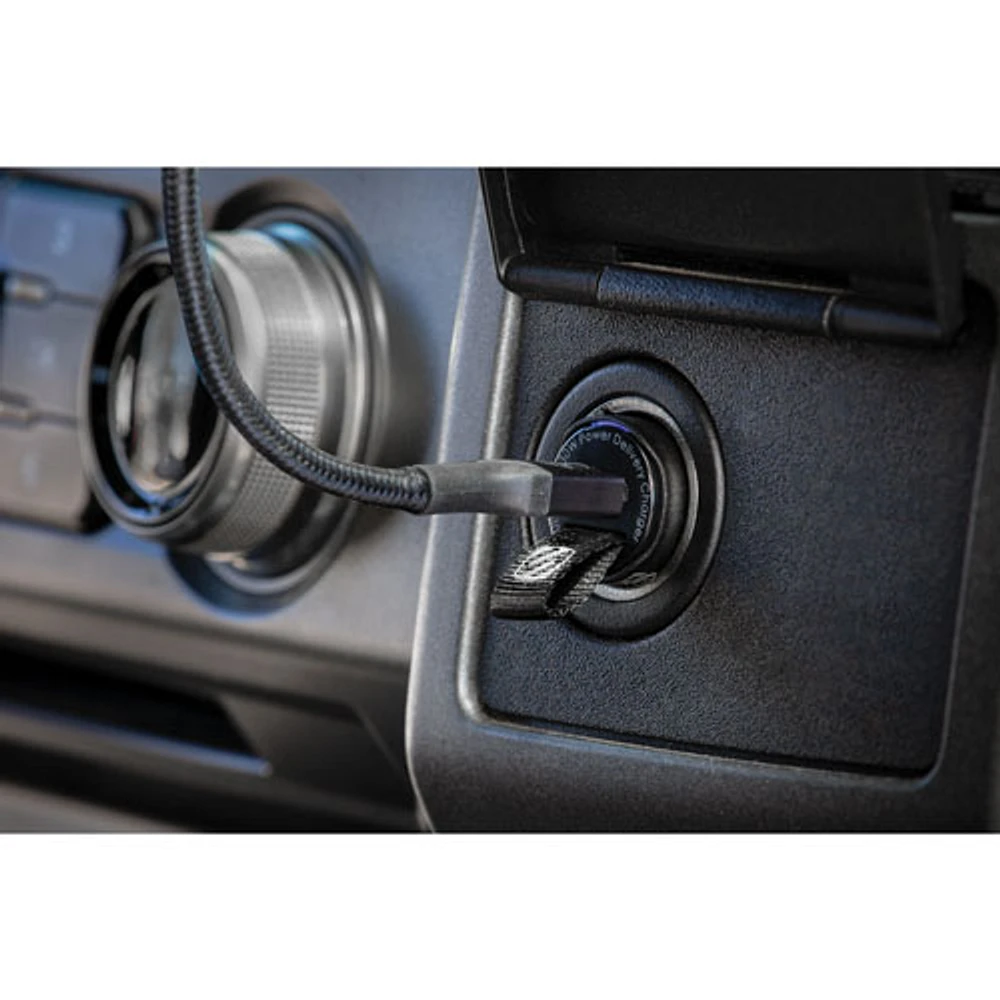 Mini chargeur d'auto USB 3.0 PD à recharge rapide de 30 W PowerVolt de Scosche (2023) - Noir