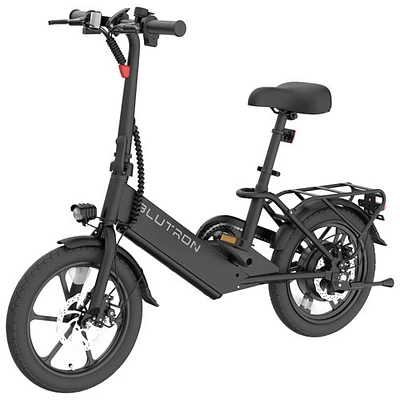 Blutron EB350F 350W Foldable Compact Electric Bike (Up to 33km Battery Range / 32km/h Top Speed) - Black - Exclusive Retail Partner