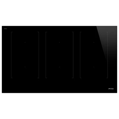 Surface de cuisson à induction de 35 po à 6 éléments de Smeg (SIMU336D) - Noir