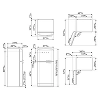 Réfrigérateur à congélateur supérieur 19,2 pi³ 32 po à distributeur de glaçons rétro de Smeg (FAB50ULWH3) - Blanc