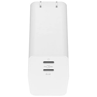 Insignia Dual Port 70W USB-C Wall Charger - White