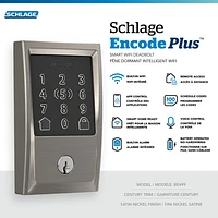 Serrure intelligente à pêne dormant Wi-Fi Encode Plus de Schlage - Nickel satiné