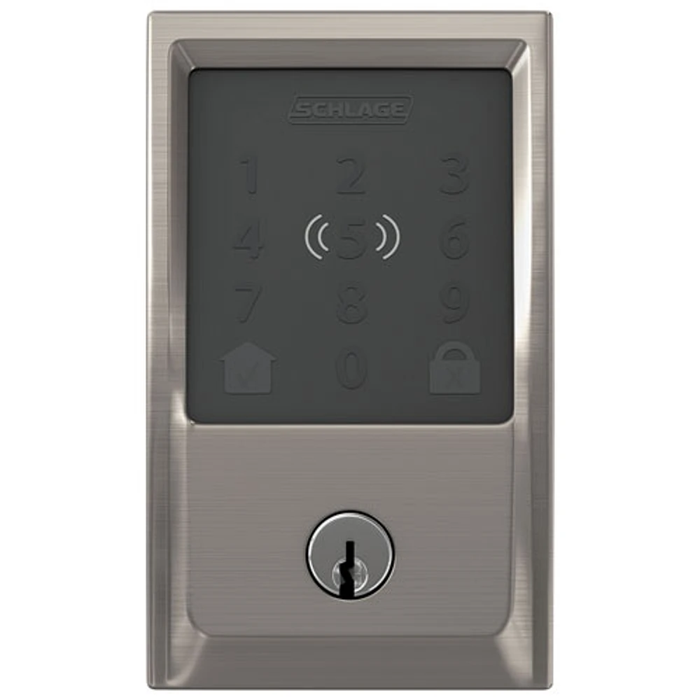 Serrure intelligente à pêne dormant Wi-Fi Encode Plus de Schlage - Nickel satiné