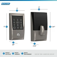 Serrure intelligente à pêne dormant Wi-Fi Encode Plus de Schlage - Nickel satiné