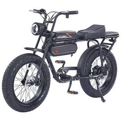 Vélo de transport électrique à gros pneus EarthRider de GoTyger (moteur 500 W/autonomie jusqu'à 45 km) - Noir