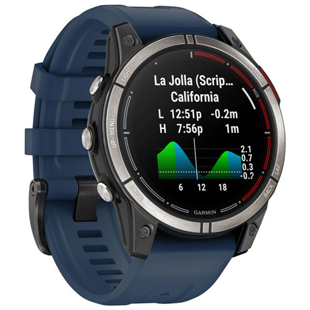 Montre intelligente nautique Bluetooth de 47 mm Quatix 7 Pro de Garmin - Bleu marine