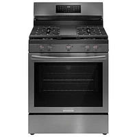 Frigidaire Gallery 30" 5.1 Cu. Ft. True Convection Freestanding Gas Air Fry Range (GCRG3060BD) - Black SS
