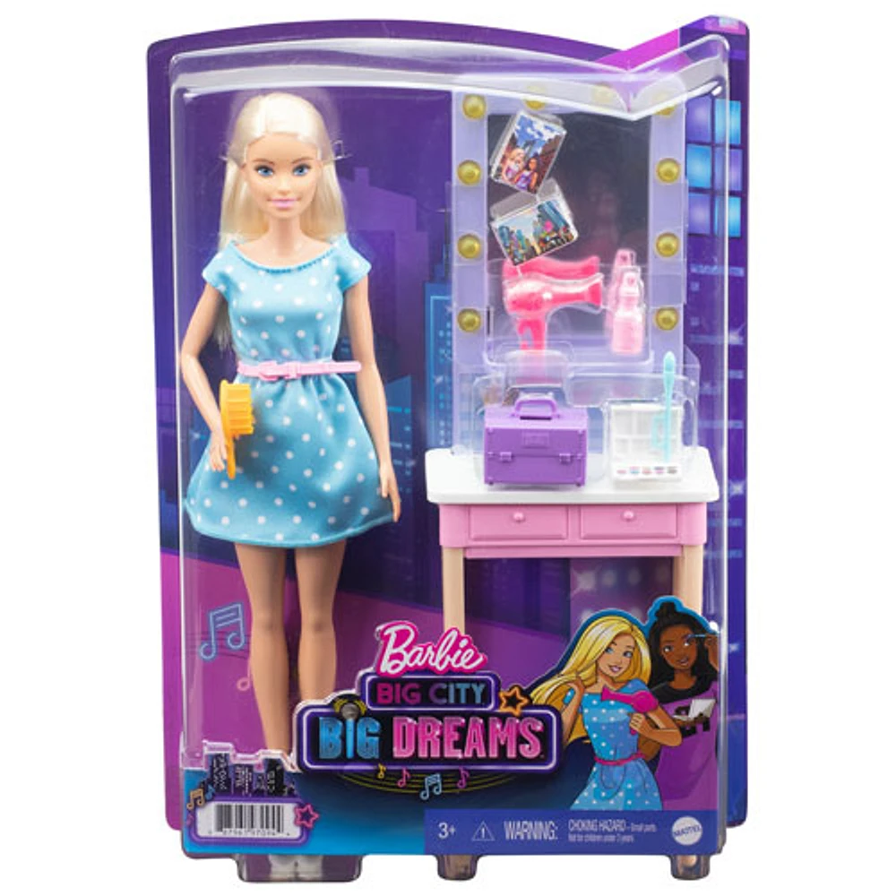 Ensemble de jeu avec poupée Barbie Malibu et loge Big City, Big Dreams de Mattel