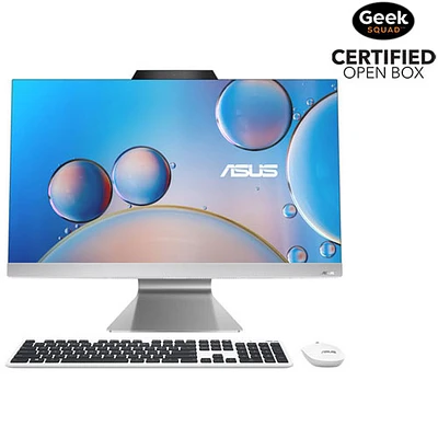 Boîte ouverte - Ordinateur tout-en-un de 27 po d'ASUS - Blanc (Ryzen 5 7520U d'AMD/SSD 512 Go/RAM 16 Go/Windows 11)