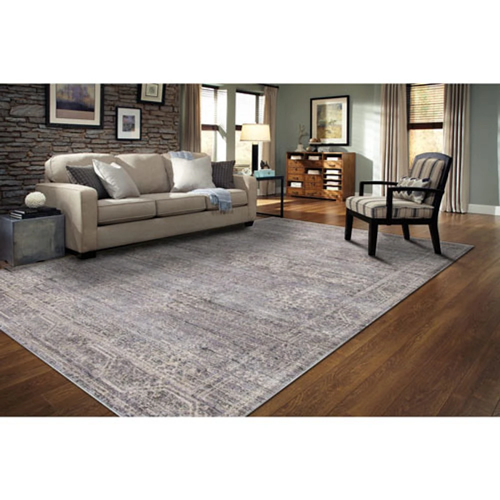 Carpette de 5 x 8 pi Elsa - Gris/Ivoire/Brun
