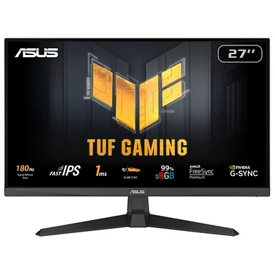 Moniteur de jeu G-Sync FreeSync DEL IPS HD intégrale 180 Hz de 27 po TUF d'ASUS avec temps de réponse de 1 ms gris à gris (VG279Q3A)
