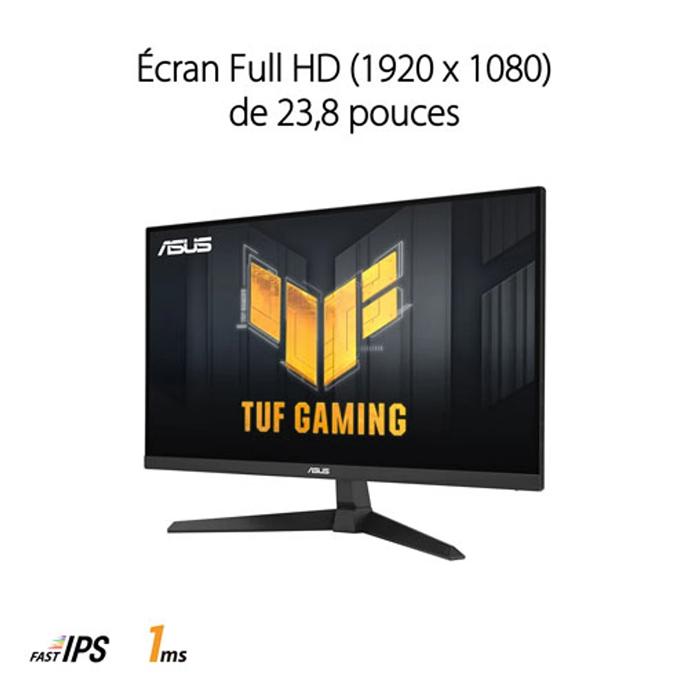 Moniteur de jeu DEL IPS HD intégrale 180 Hz de 23,8 po TUF d'ASUS avec temps de réponse de 1 ms gris à gris (VG249Q3A)
