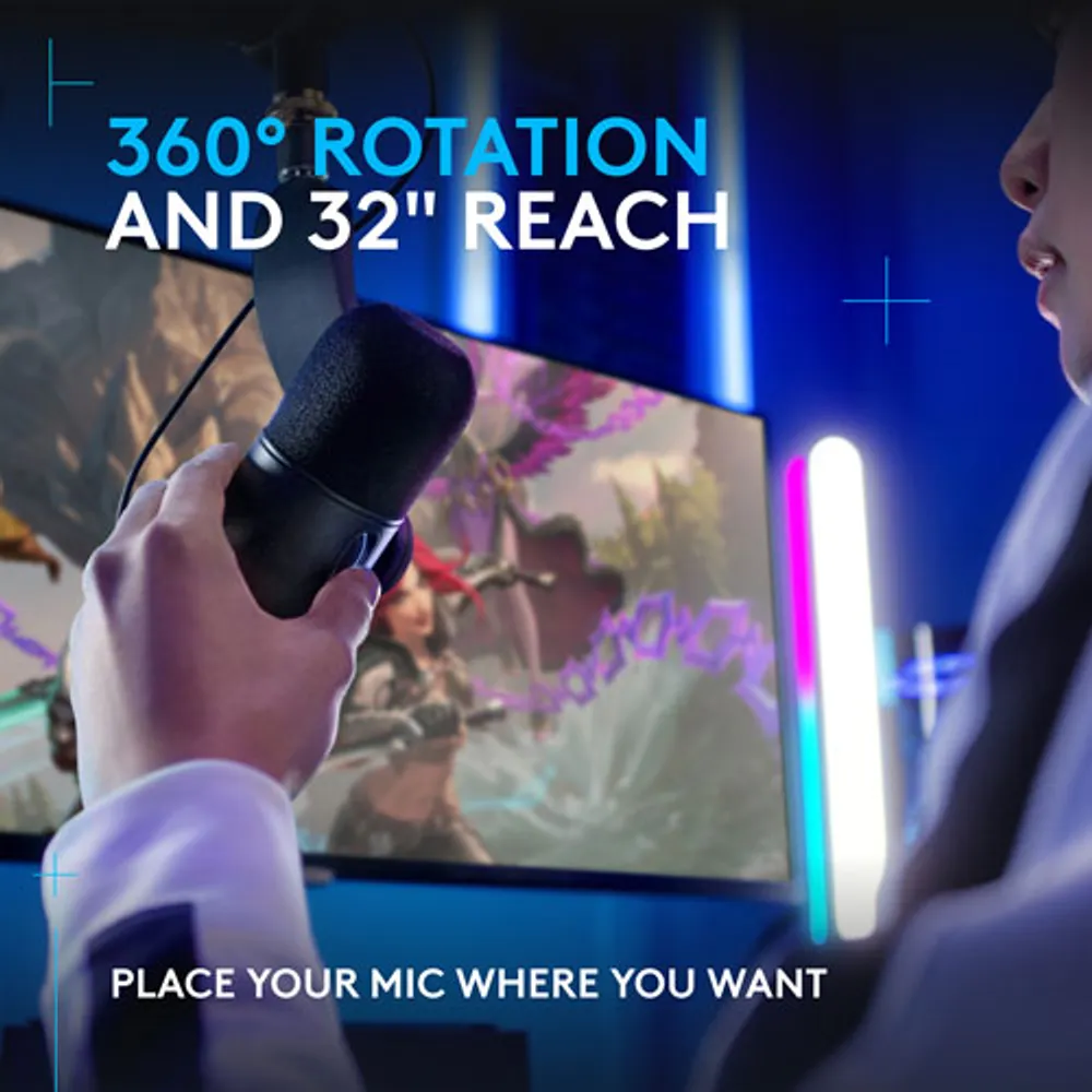 Logitech G Yeticaster GX Dynamic Supercardioid Gaming LIGHTSYNC RGB Gaming Microphone & Boom Arm Bundle - Only at Best Buy