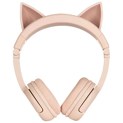 Casque d'écoute Bluetooth BuddyPhones PlayEars+d'Onanoff - Chat rose