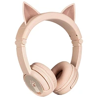 Casque d'écoute Bluetooth BuddyPhones PlayEars+d'Onanoff - Chat rose