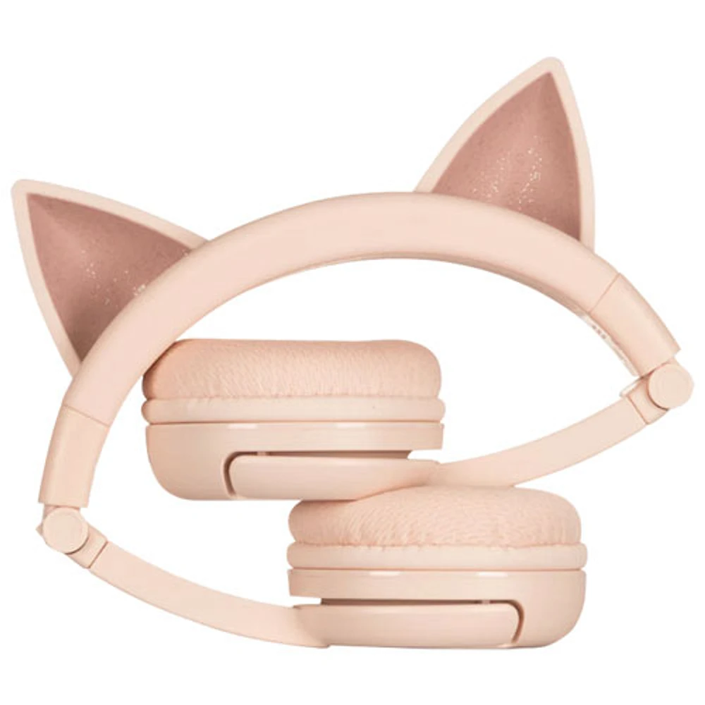 Casque d'écoute Bluetooth BuddyPhones PlayEars+d'Onanoff - Chat rose