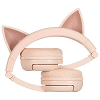 Casque d'écoute Bluetooth BuddyPhones PlayEars+d'Onanoff - Chat rose