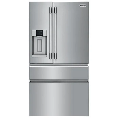 Boîte ouverte - Réfrigérateur à deux portes 36 po avec distributeur d'eau et de glaçons Pro de Frigidaire - Inox - Parfait état
