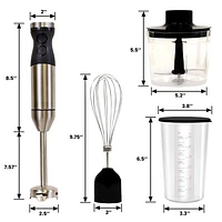 Kenmore 400-Watt Variable Speed Immersion Blender with Food Chopper and Whisk - Silver/Black