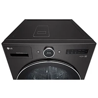 Laveuse/sécheuse électrique haute efficacité de 5,7 pi³ de LG (WM6998HBA) - Acier noir