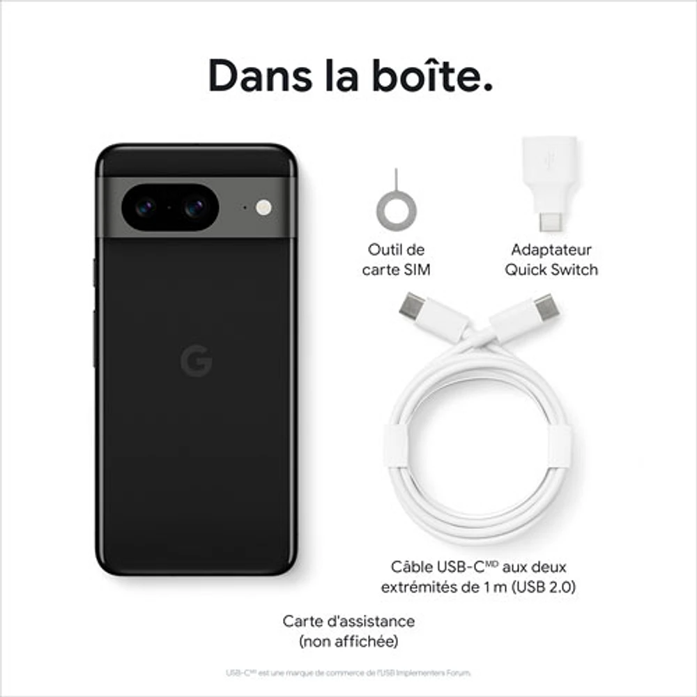 Pixel 8 de 128 Go de Google offert par Rogers - Noir volcanique - Financement mensuel