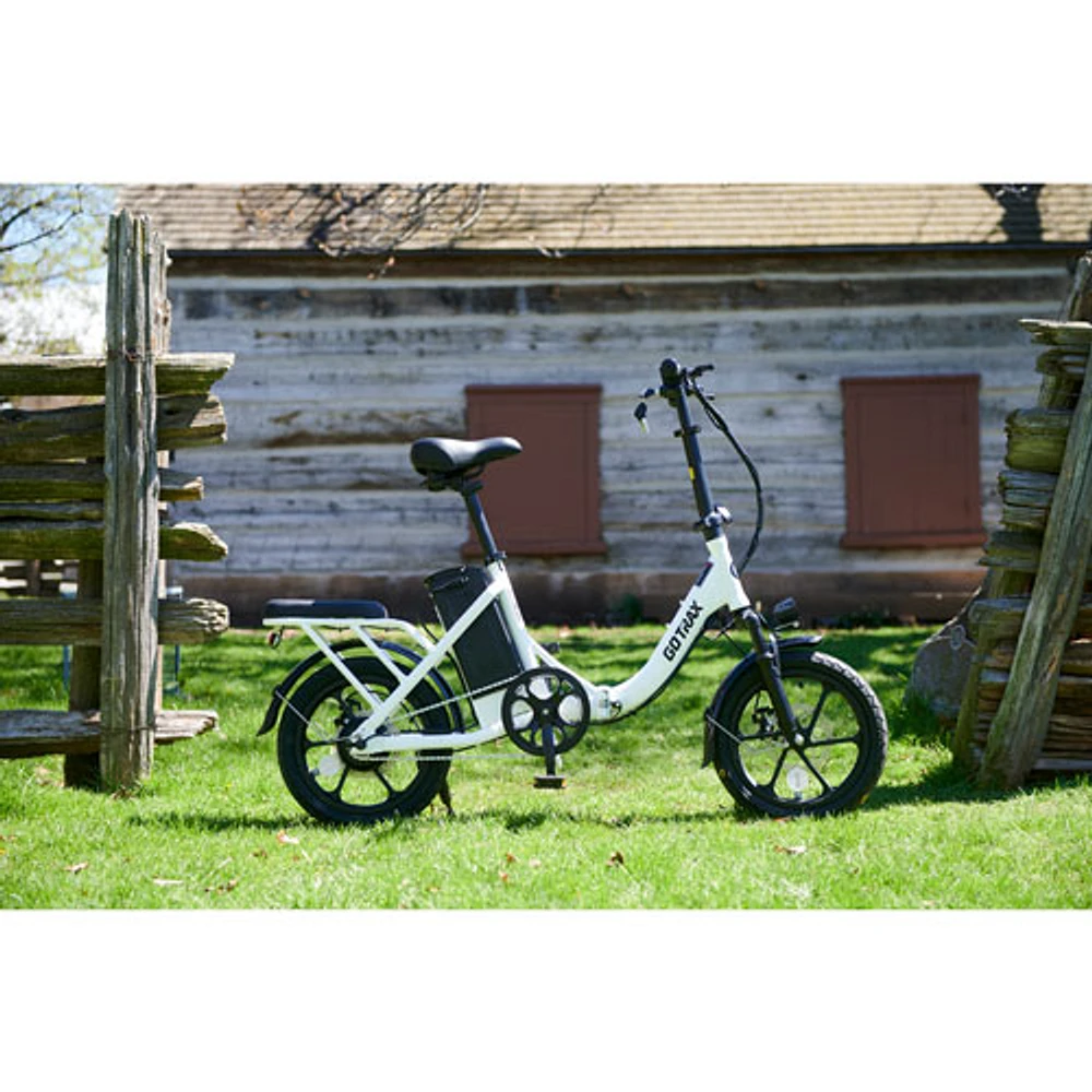Vélo de ville électrique repliable OTTO de Gotrax (moteur de 350 W/autonomie de 40 km/vitesse maximale de 25 km/h) - Blanc